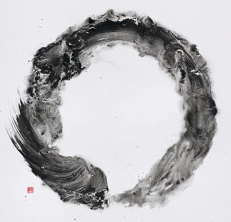 《円相》2021年 墨/紙 83.0×86.0cm