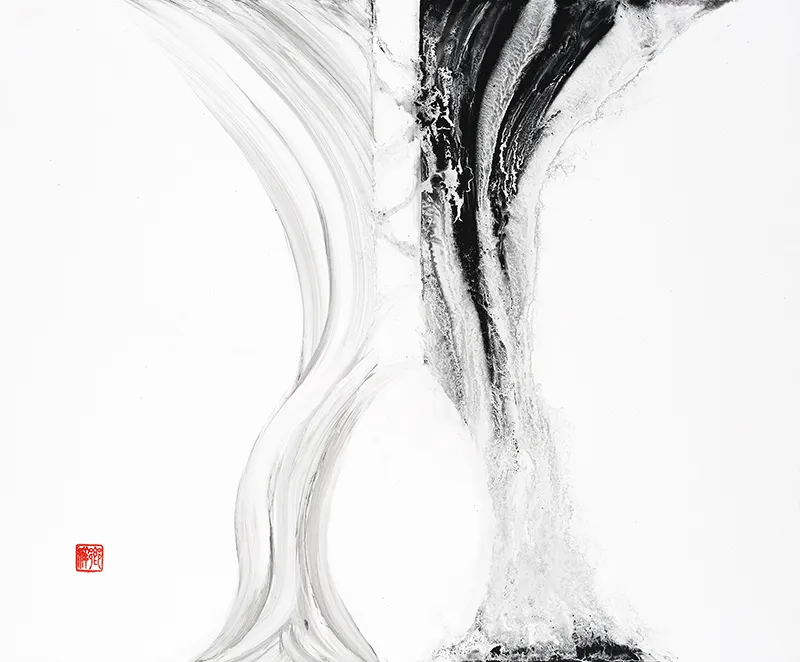 《HARMONIE》2022年 墨/紙 50.0×60.0cm<br />第5回 サロン・ド・アール・ジャポネ 2022 グランプリ受賞作品
