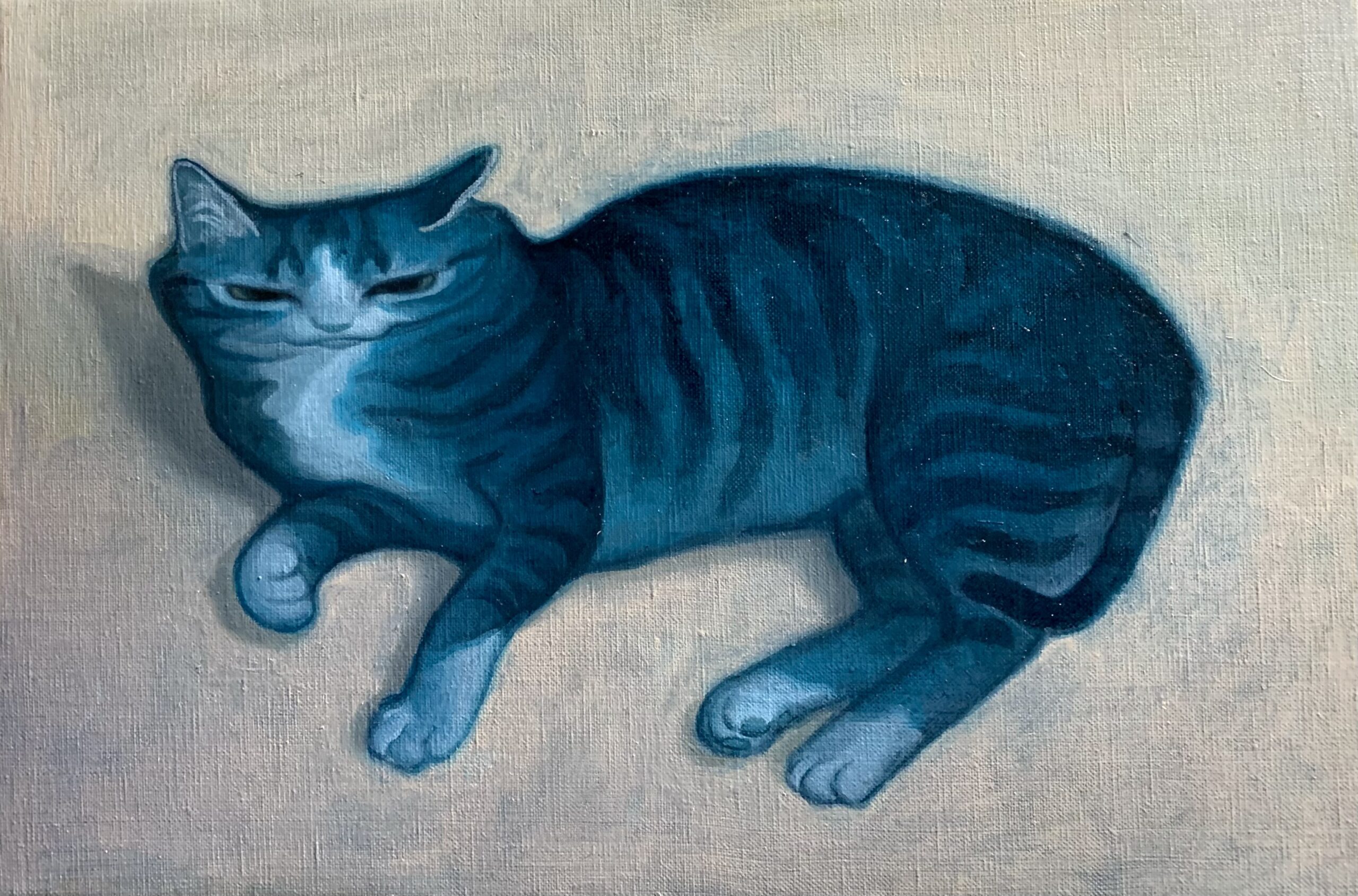 《あお》油彩/キャンバス　33.3×19.0㎝