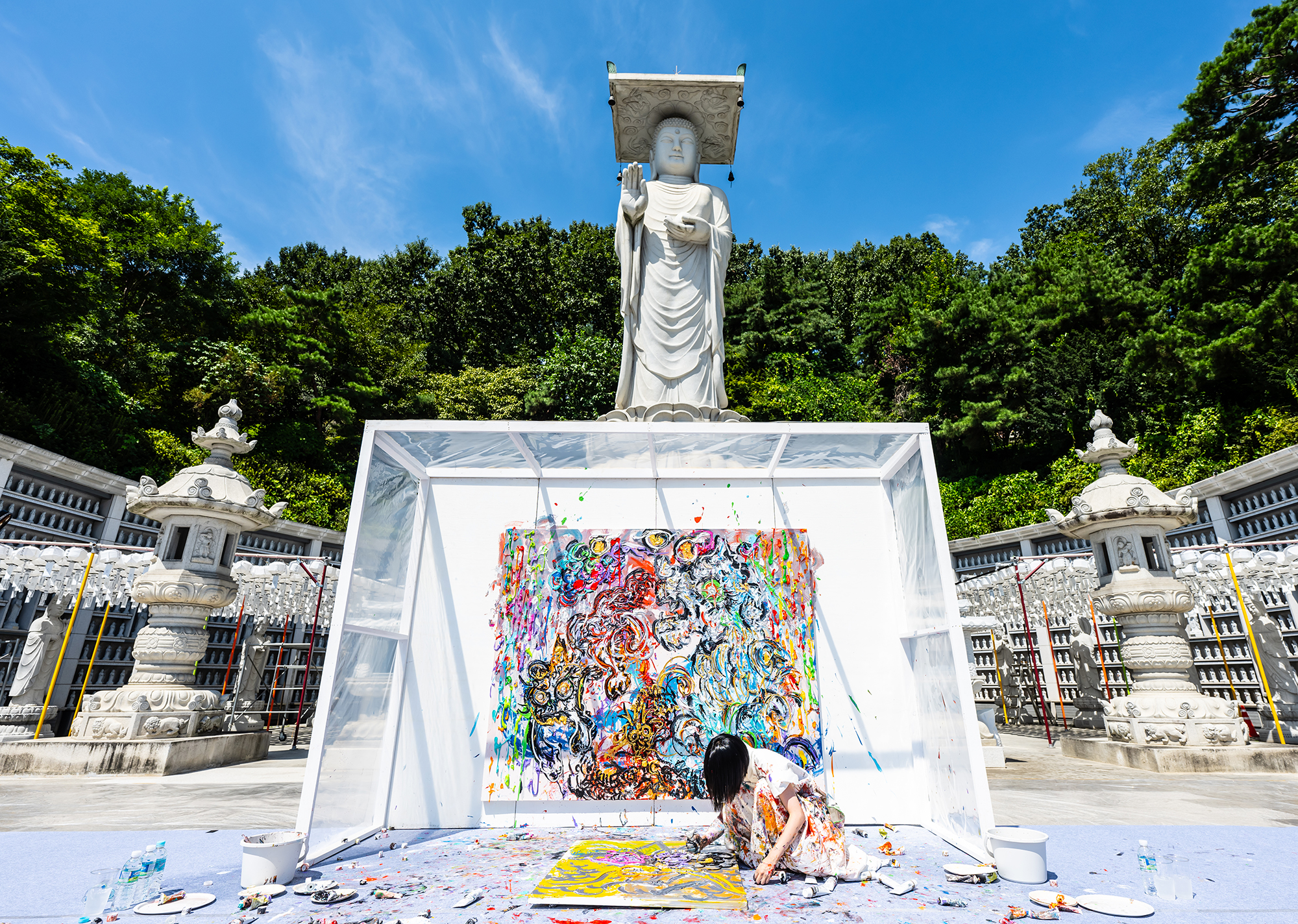 韓国でのライブペインティング画像