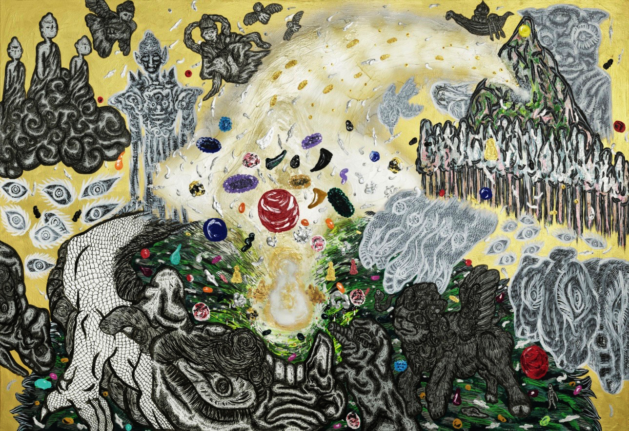 ナコーンサワンの学舎に奉納した作品《平地のプジャ》