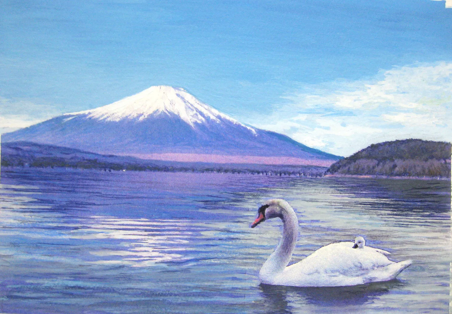 《ママの背中》 水彩/紙 15.8×22.7cm(SMサイズ)2023年 第33回全国サムホール公募展優秀賞