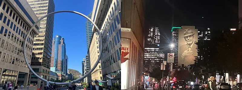 ある日のカナダの風景 / 街のど真ん中にあるアート作品、アパートやビルの壁には広告ではなくグラフィティや壁画が多く描かれていた