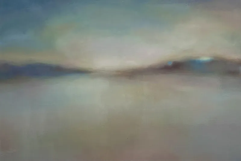 出展作品《水景》2025年　油彩/綿布　100.5 x 149.0 cm