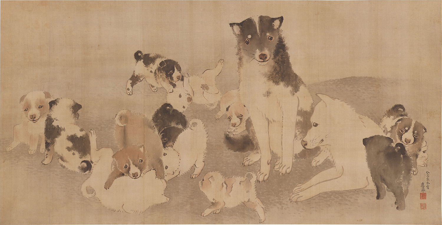円山応挙《群犬図》画像