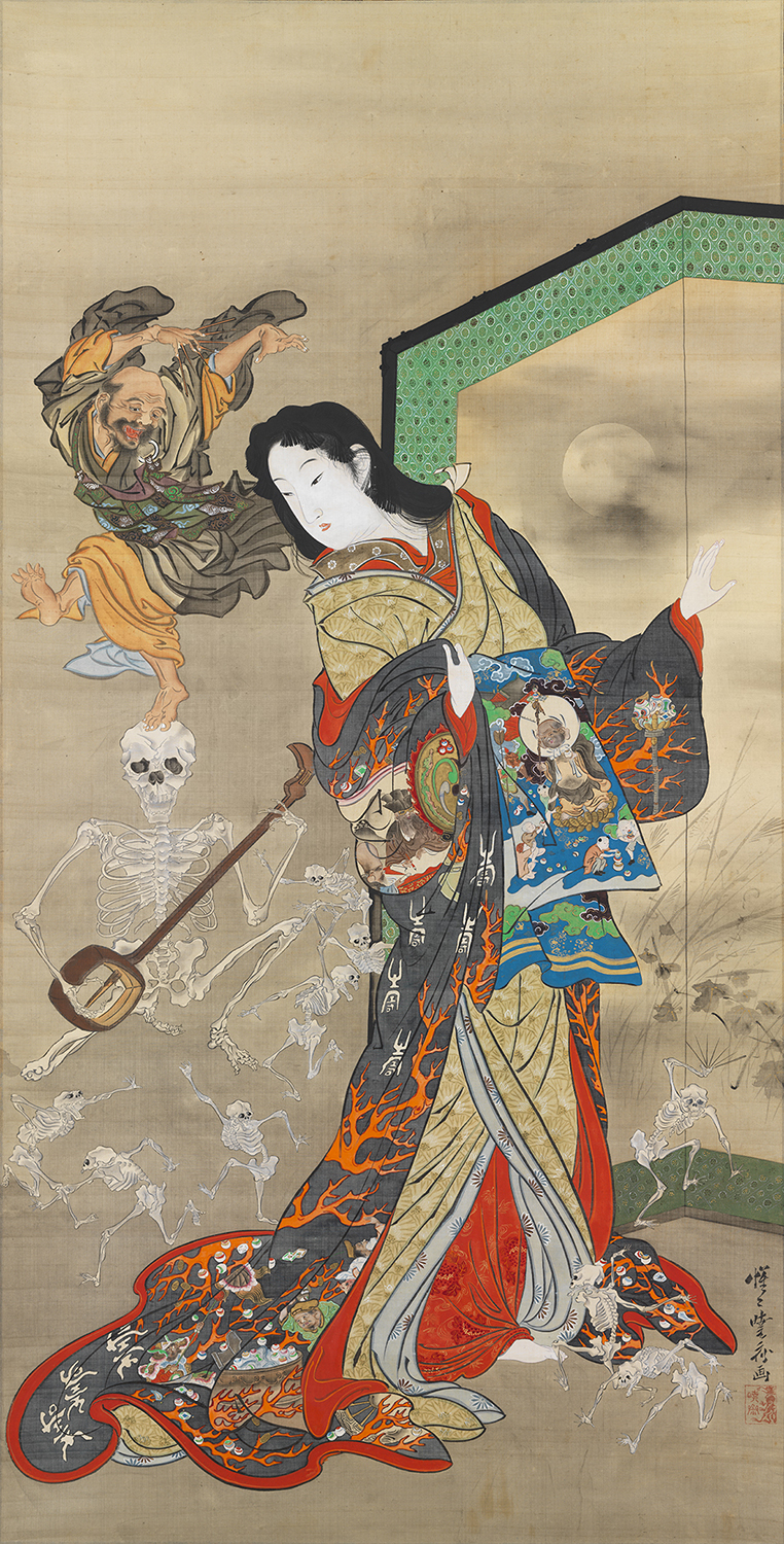 河鍋暁斎《地獄太夫と一休》