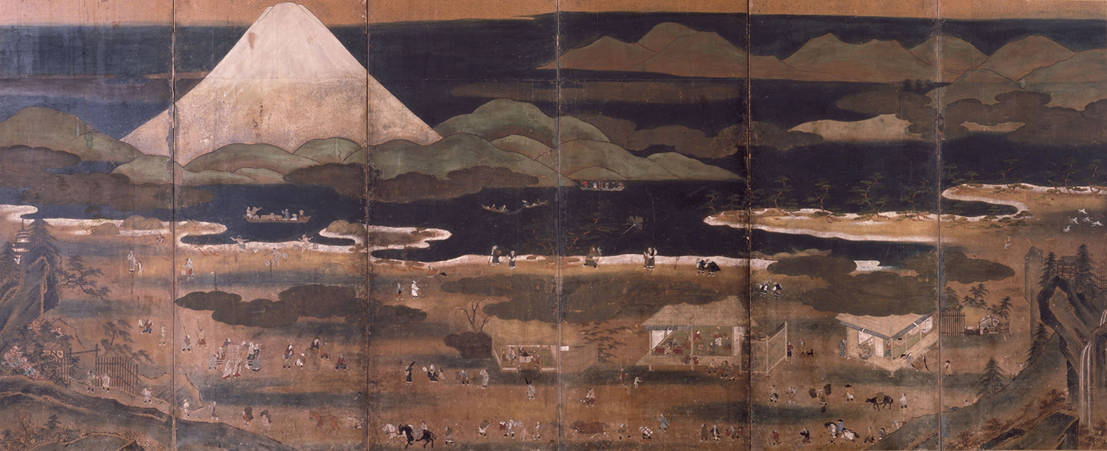 《東海道往来図屏風》画像