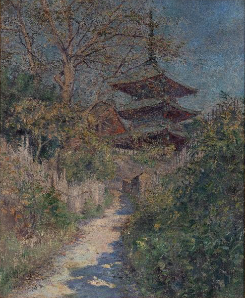 久米桂一郎《清水秋景図（山径晩輝）》画像