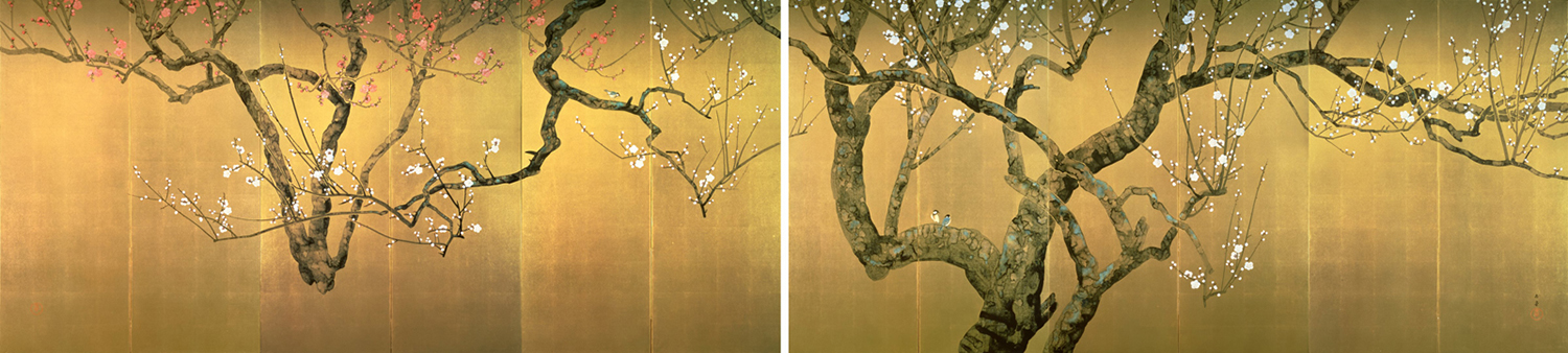 川合玉堂《紅白梅》画像