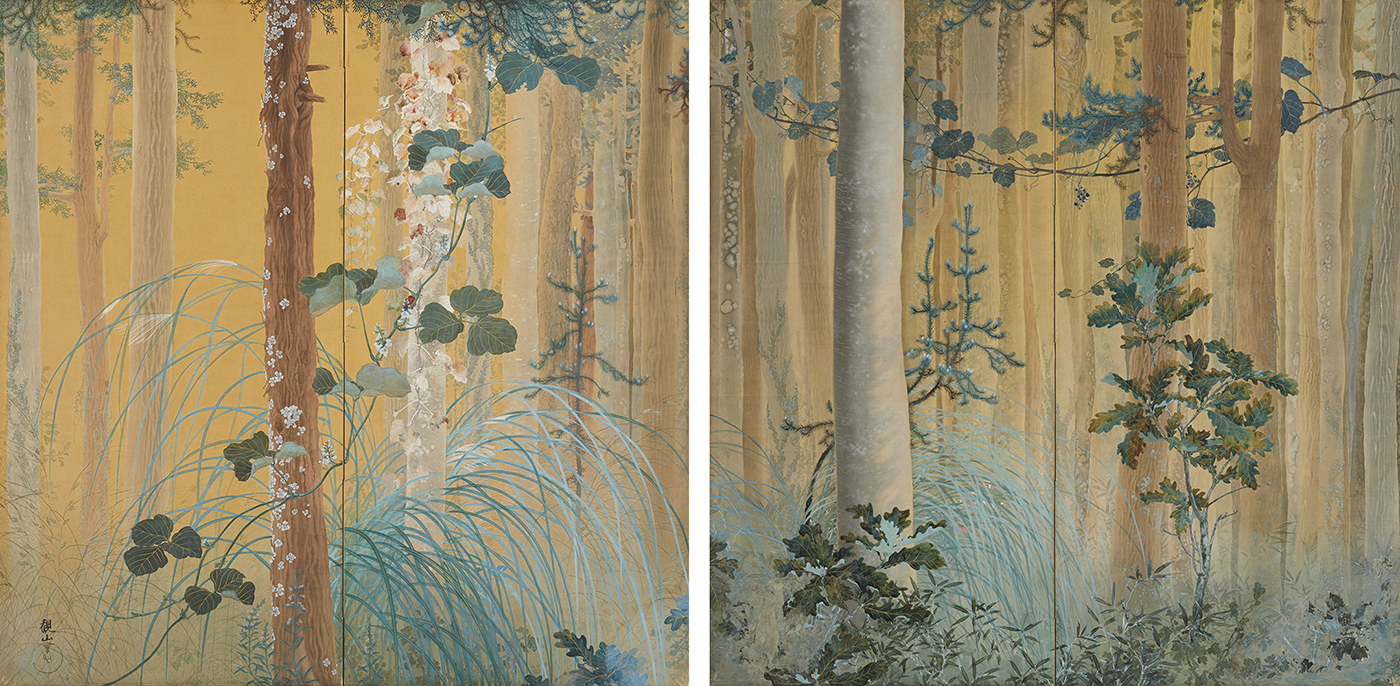 下村観山《木の間の秋》画像