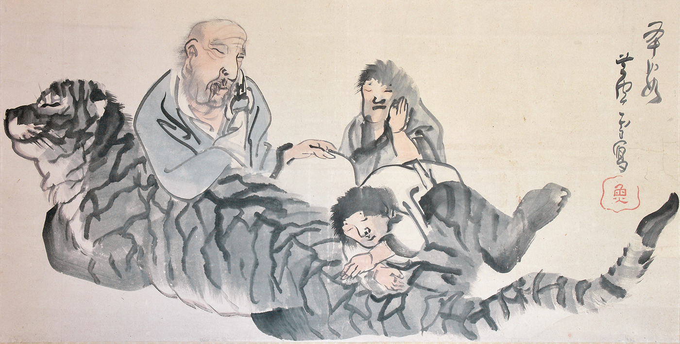 長沢蘆雪《菊花子犬図》画像