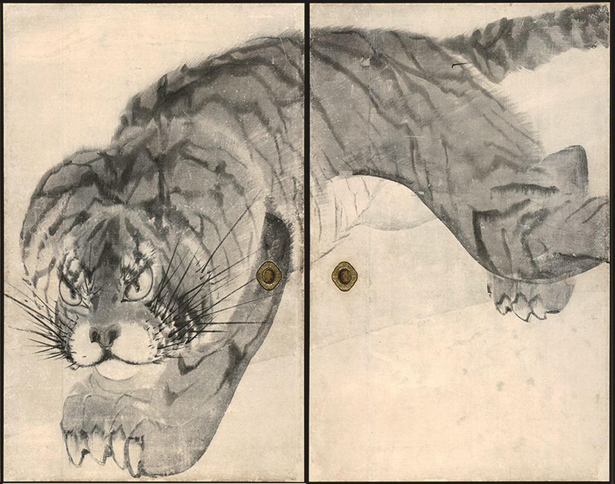 長沢蘆雪《虎図襖（部分）》画像