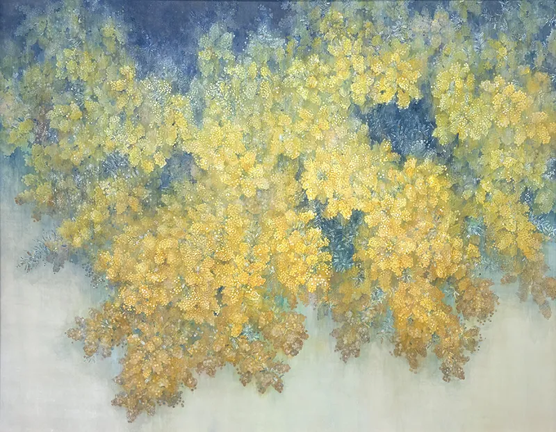 卒業制作《はなことば》2026年 岩絵具/和紙、パネル 227.3×181.8 cm