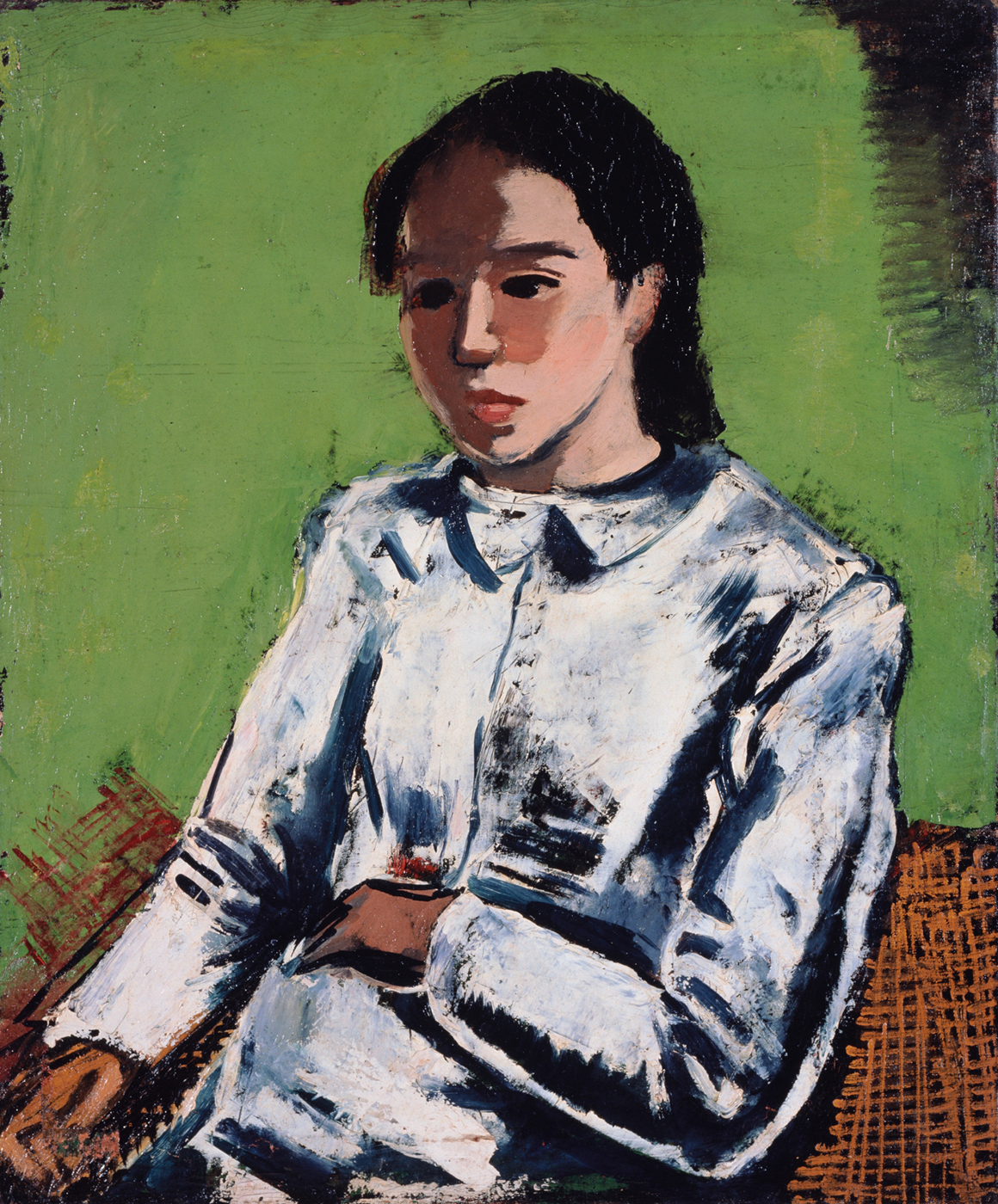 前田寛治《白い服の少女》画像